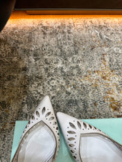 AQUAZZURA 26S HIGH HEELS 110 MM IN WHITE CALFSKIN