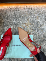 AQUAZZURA 26S SLINGBACK 60 MM IN RED SUEDE