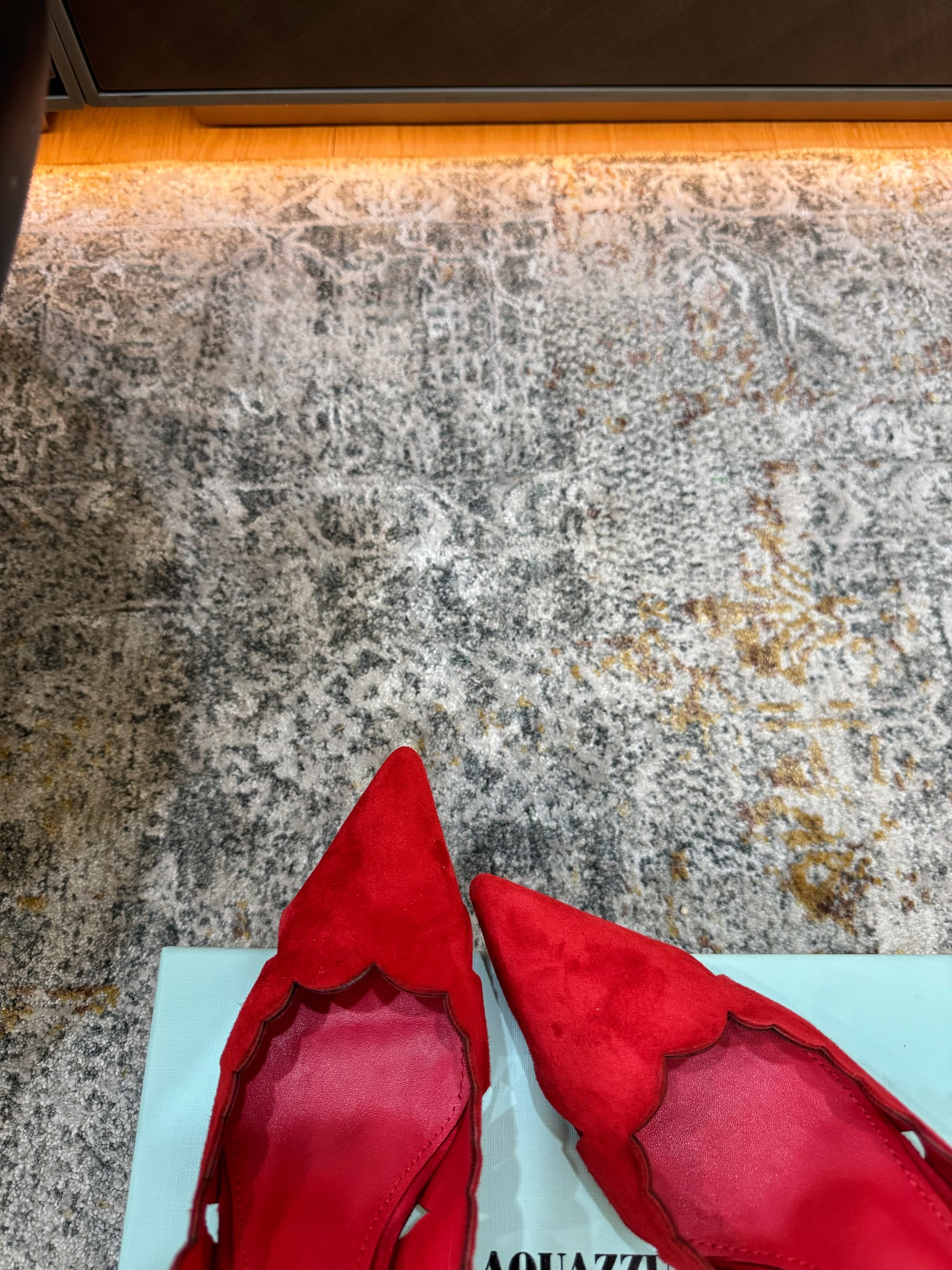 AQUAZZURA 26S SLINGBACK 60 MM IN RED SUEDE