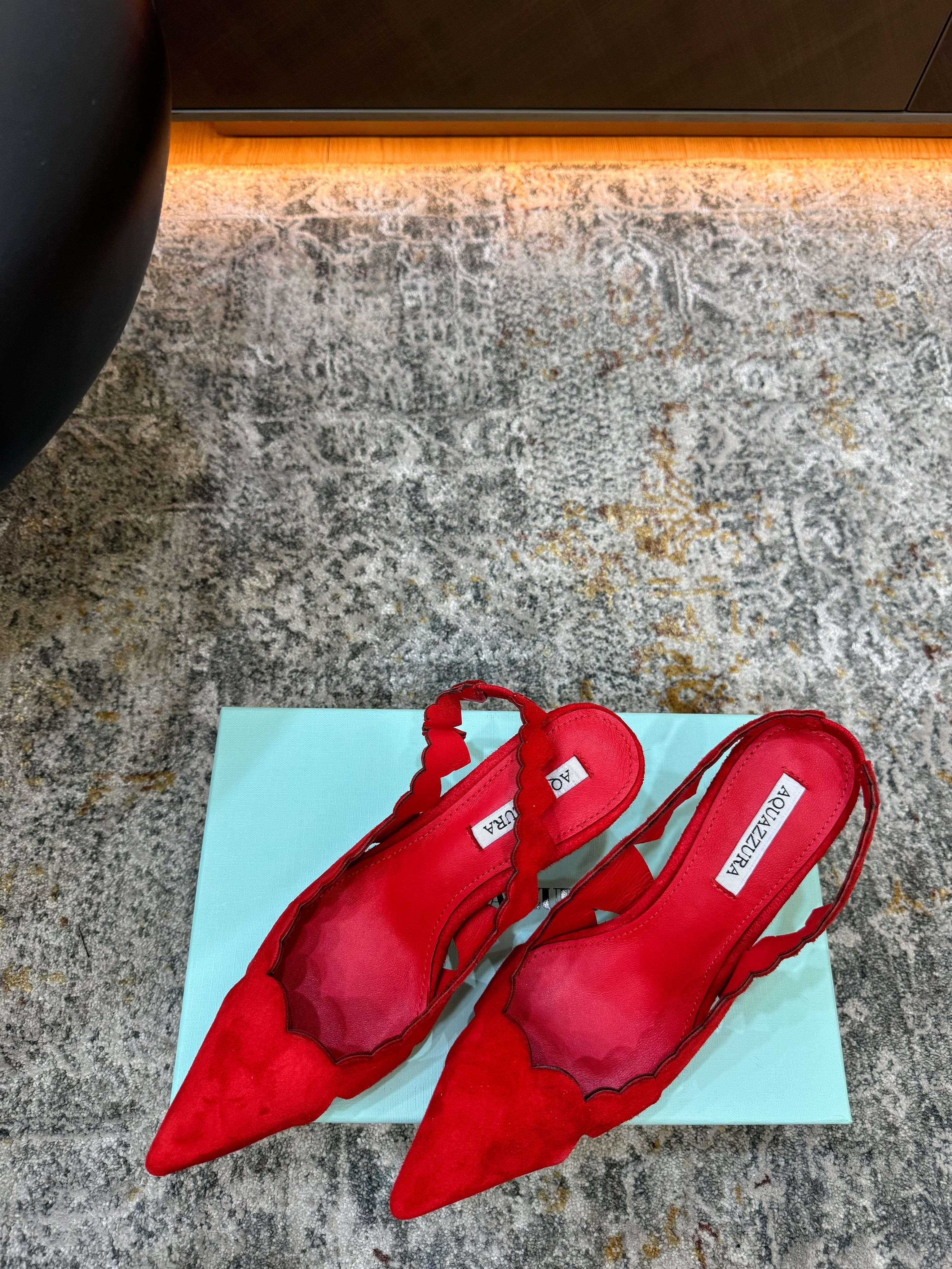 AQUAZZURA 26S SLINGBACK 60 MM IN RED SUEDE