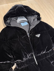 PRADA 26S HOODED VELVET JACKET 1291