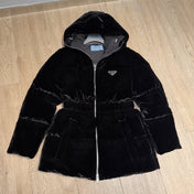 PRADA 26S HOODED VELVET JACKET 1291