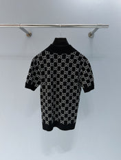 GUCCI 26S SHORT-SLEEVE KNIT POLO SHIRT 248