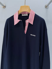 MIUMIU 26S LONG SLEEVE POLO SHIRT 896