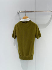 MIUMIU 26S SHORT-SLEEVED KNIT POLO SHIRT STYLE 1062