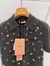 MIUMIU 26S SHORT-SLEEVED KNIT POLO SHIRT STYLE 1061
