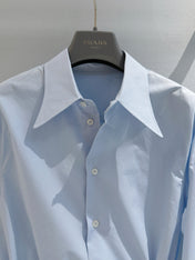 PRADA 26S CROPPED LONG-SLEEVE SHIRT 1086