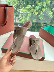 LP THONG SANDALS 25S IN STONE BROWN SUEDE