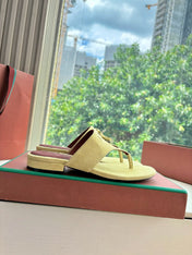 LP THONG SANDALS 25S IN PASTEL YELLOW SUEDE