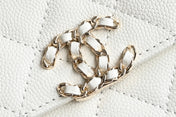 CHANEL 25S KELLY 14.5 CM IN WHITE LAMBSKIN