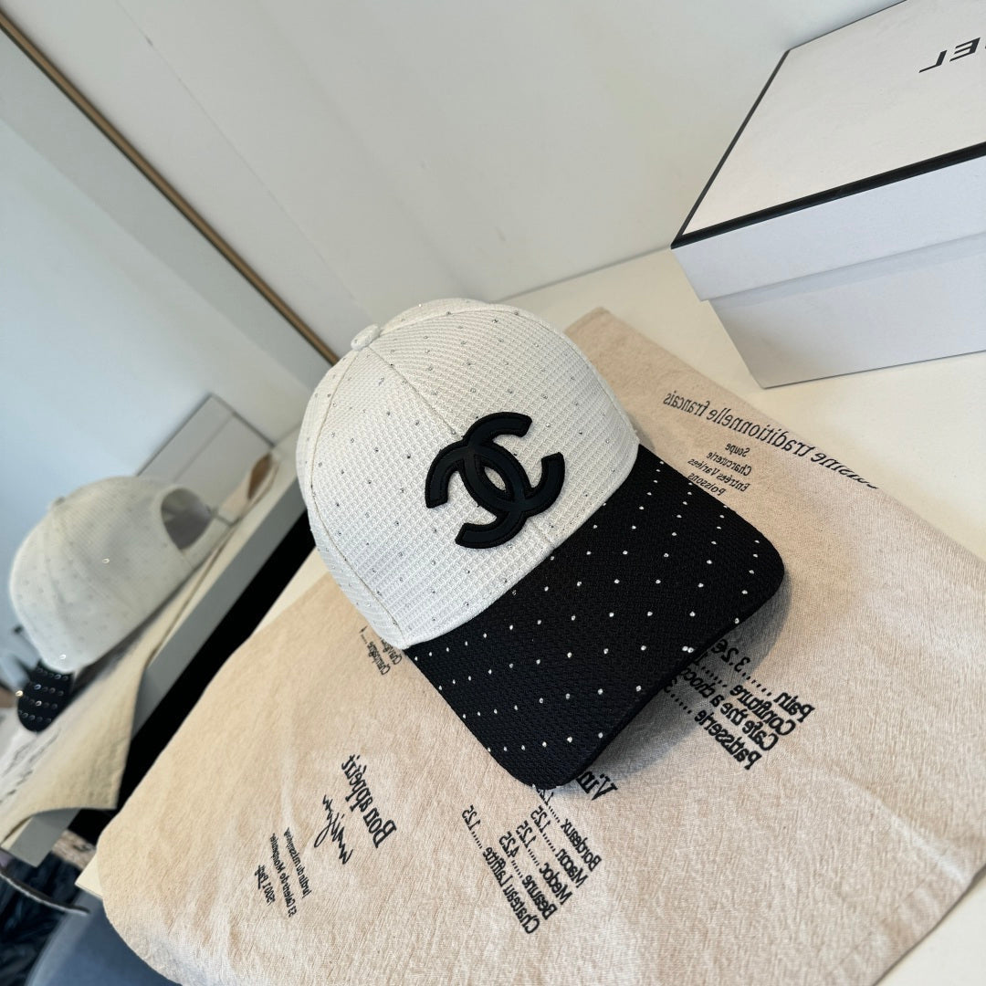 CHANEL 26S CRYSTAL-EMBELLISHED BASEBALL CAP 337803