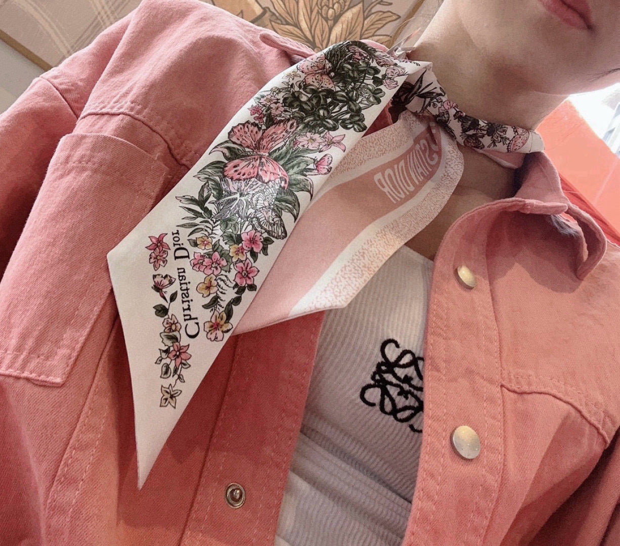 DIOR 26S SCARF 100CM IN SILK 309511