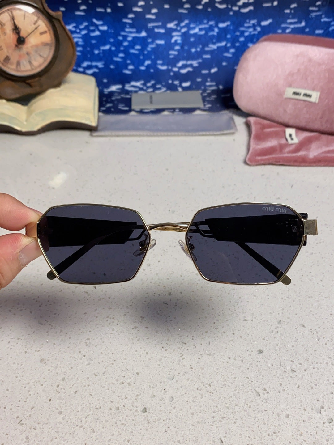 MIUMIU 26S SQUARE FRAME IN METAL 443325