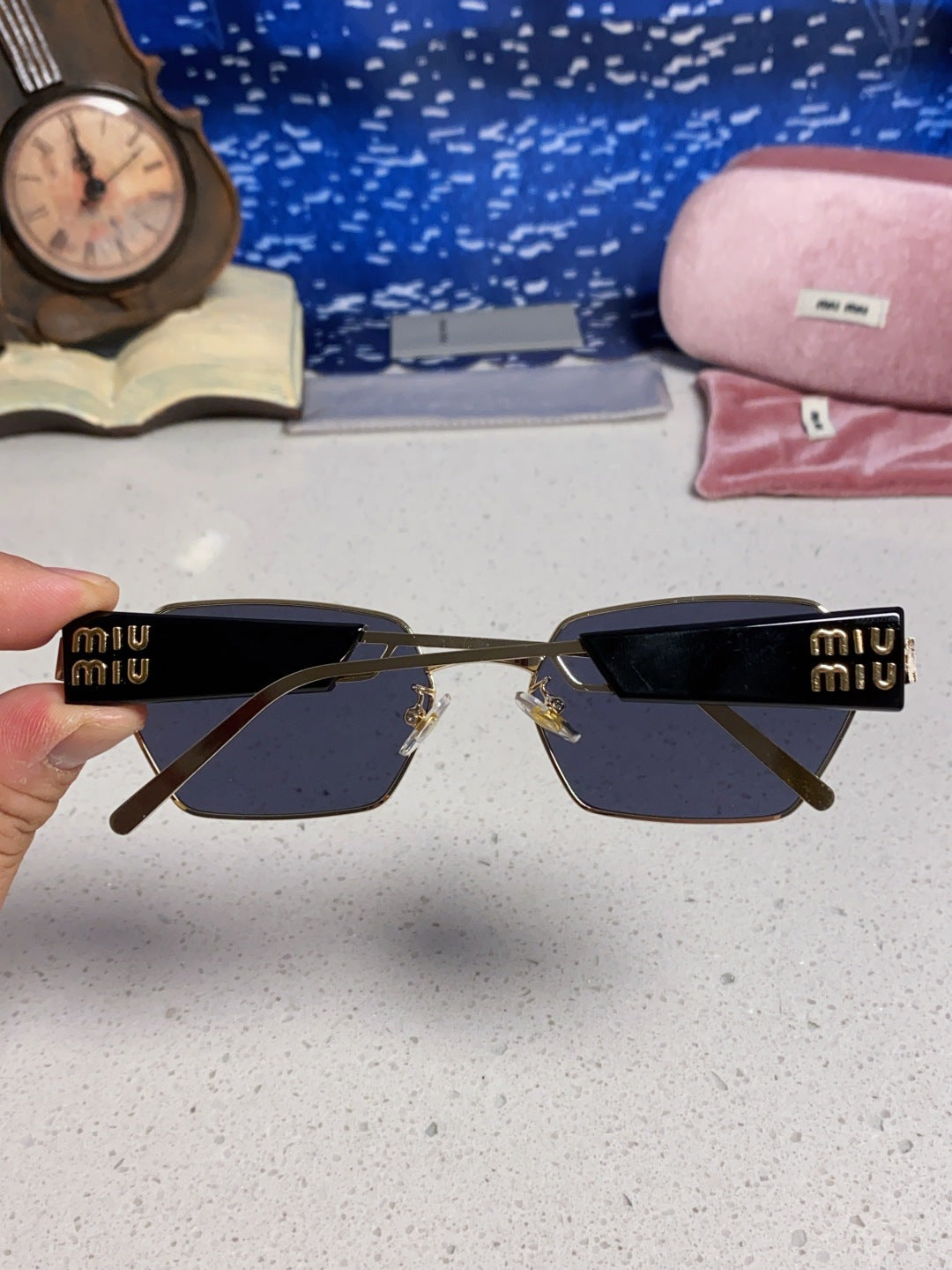 MIUMIU 26S SQUARE FRAME IN METAL 443325