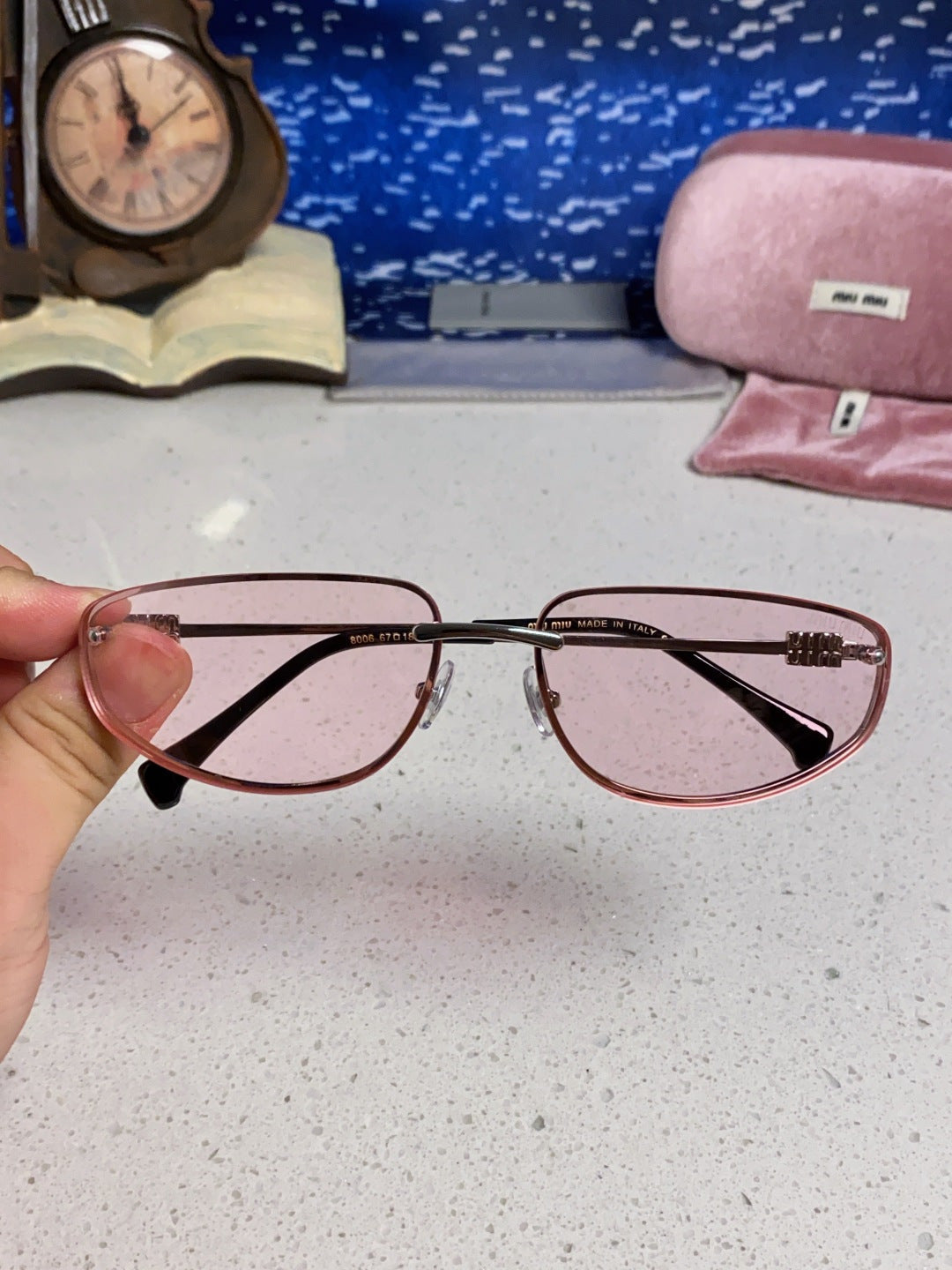 MIUMIU 26S RECTANGULAR FRAME IN METAL 426397