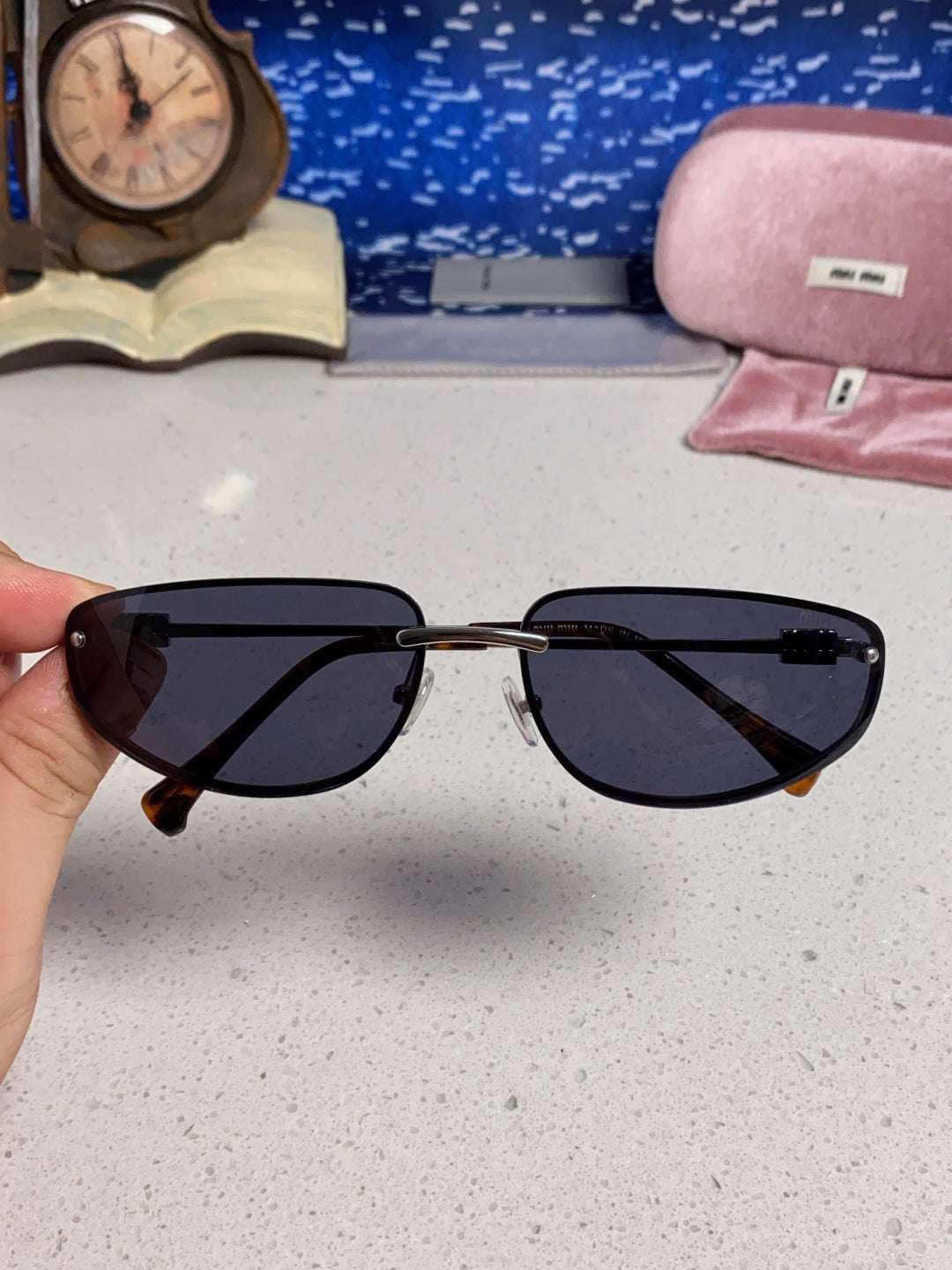 MIUMIU 26S RECTANGULAR FRAME IN METAL 426399