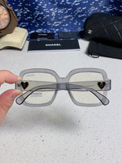 CHANEL 26S OVERSIZED SQUARE FRAME IN GREY ACETATE 404746