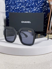 CHANEL 26S OVERSIZED BLACK SQUARE FRAME IN BLACK ACETATE 404755