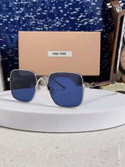 MIUMIU 26S SQUARE GEOMETRIC FRAME IN METAL 445240