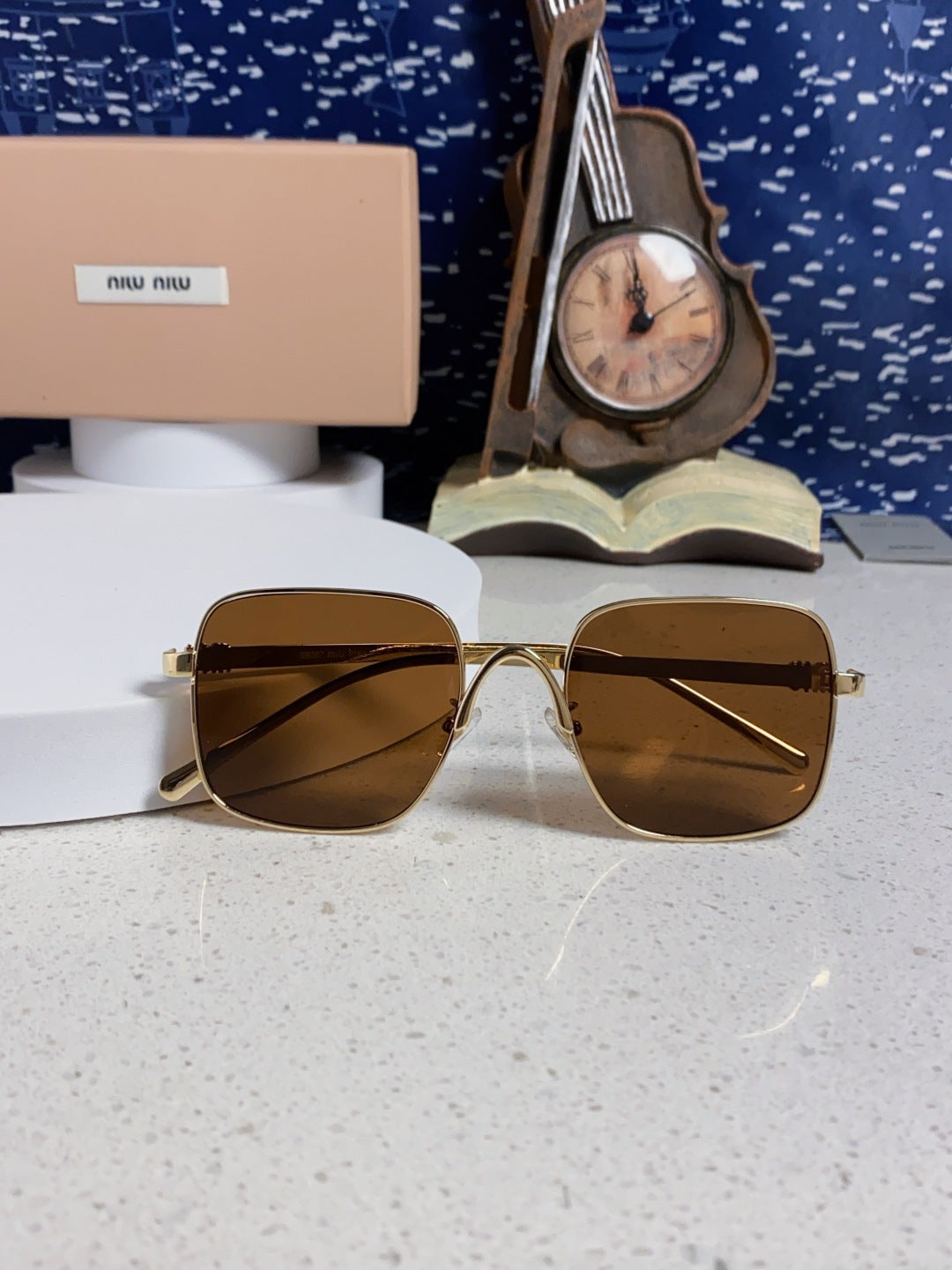 MIUMIU 26S SQUARE GEOMETRIC FRAME IN METAL 445241