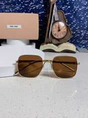 MIUMIU 26S SQUARE GEOMETRIC FRAME IN METAL 445241