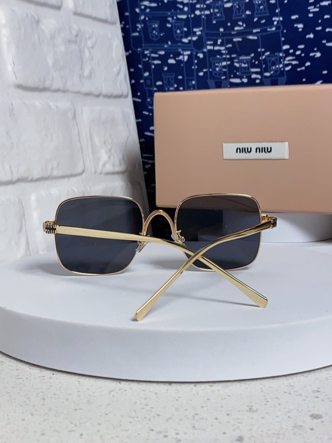 MIUMIU 26S SQUARE GEOMETRIC FRAME IN METAL 445243