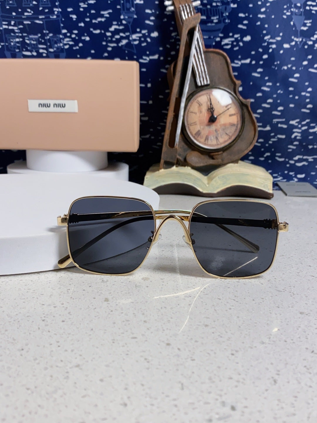 MIUMIU 26S SQUARE GEOMETRIC FRAME IN METAL 445243