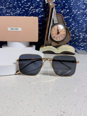 MIUMIU 26S SQUARE GEOMETRIC FRAME IN METAL 445243