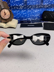 CHANEL 26S SLIM OVAL FRAME IN BLACK ACETATE 404789