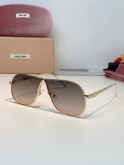 MIUMIU 26S OVAL FRAMEAVIATOR FRAME IN METAL 424522