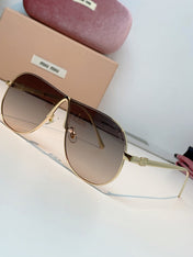 MIUMIU 26S OVAL FRAMEAVIATOR FRAME IN METAL 424522