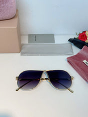 MIUMIU 26S OVAL FRAMEAVIATOR FRAME IN METAL 424524
