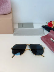 MIUMIU 26S OVAL FRAMEAVIATOR FRAME IN METAL 424525
