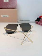 MIUMIU 26S OVAL FRAMEAVIATOR FRAME IN METAL 424525