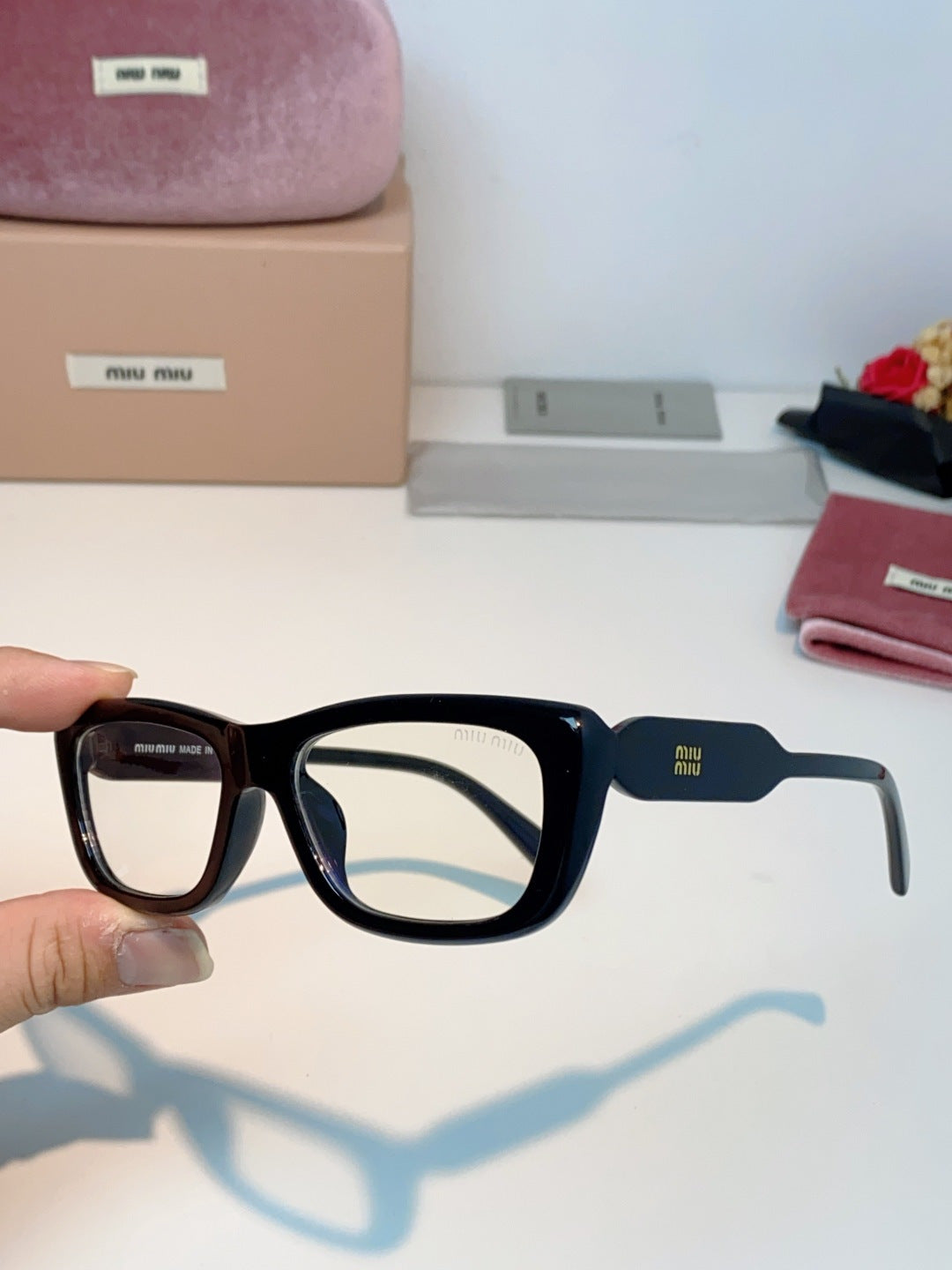 MIUMIU 26S RECTANGULAR FRAME IN ACETATE 426446
