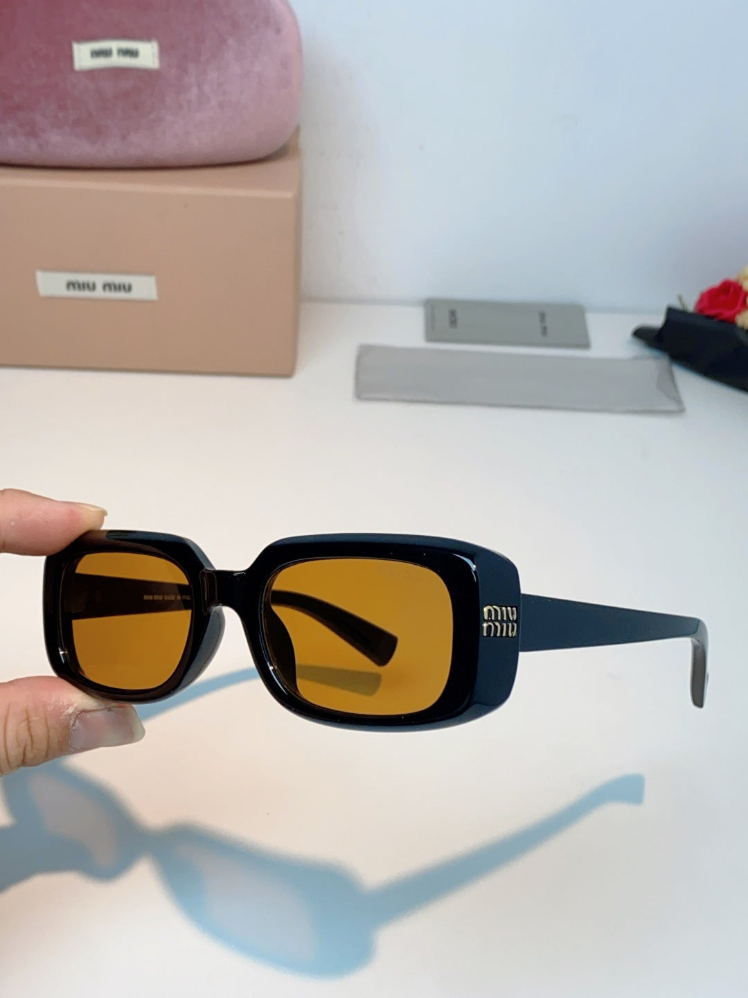 MIUMIU 26S RECTANGULAR FRAME IN ACETATE 426454