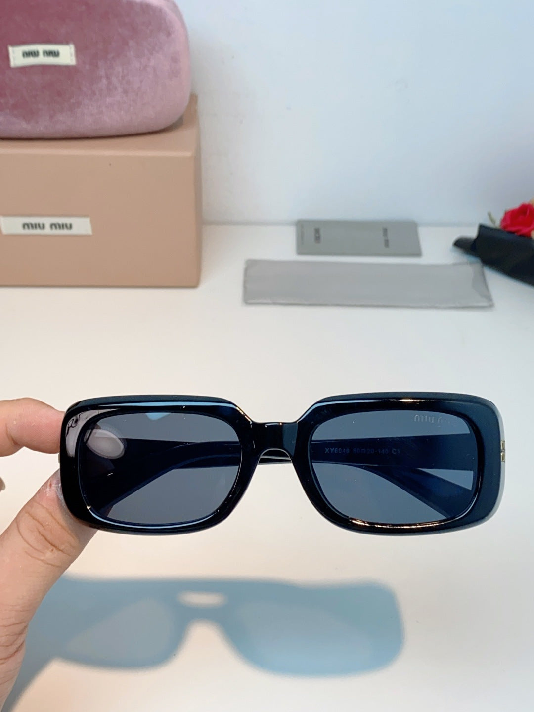 MIUMIU 26S RECTANGULAR FRAME IN ACETATE 426457