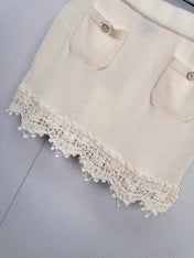 CHANEL 25S KNITTED LACE MIDI SKIRT 416