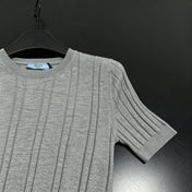 PRADA 26S SHORT-SLEEVE RIBBED KNIT TOP 1149