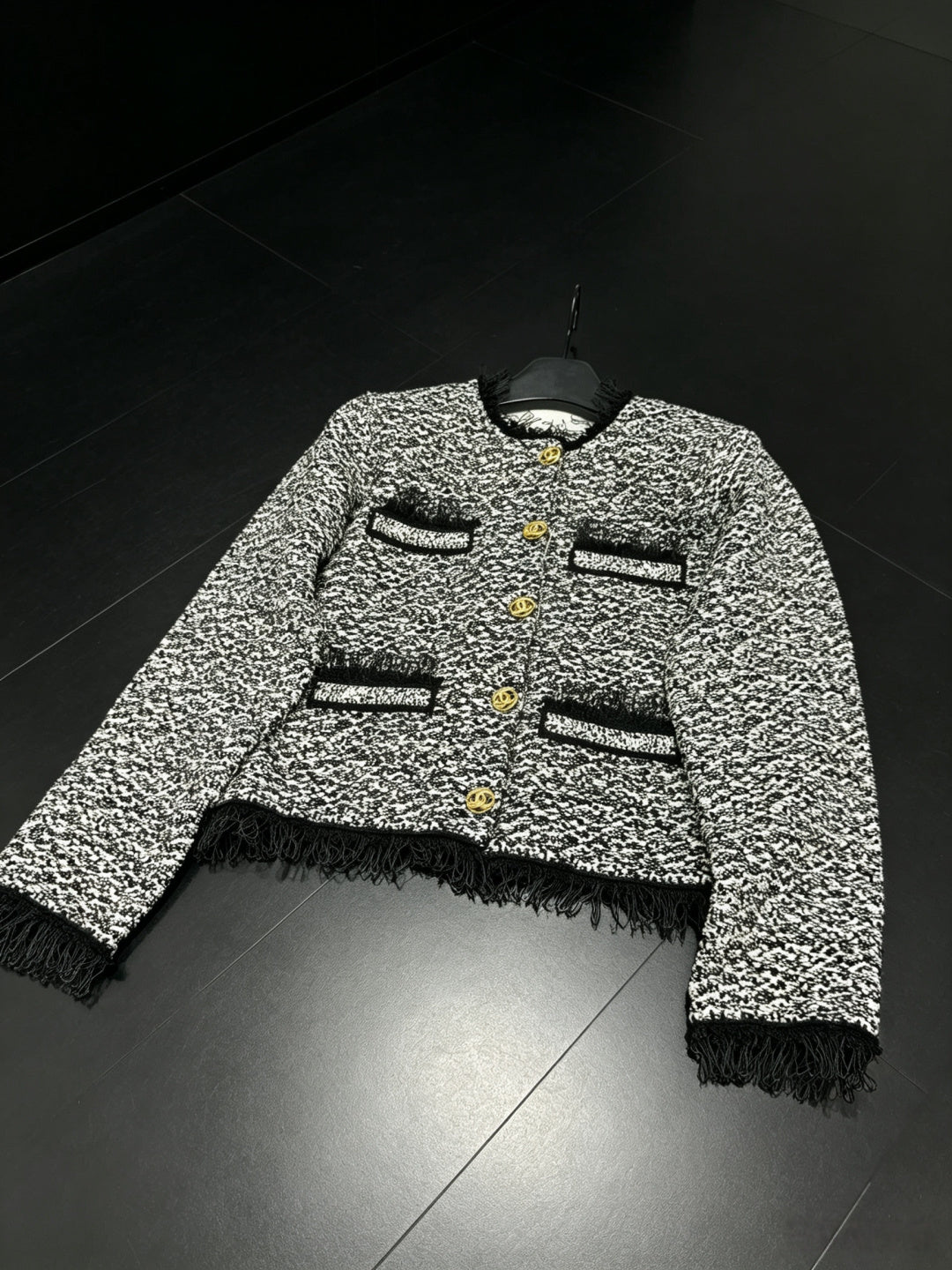 CHANEL 26S FRINGED TWEED JACKET 1596