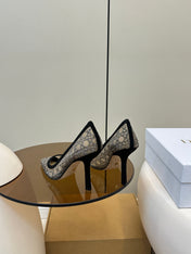 HIGH HEELS PUMP IN BLACK LAMB SUEDE 10 CM
