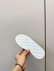 MIUMIU 26S SNEAKER MULES IN LIGHT YELLOW CANVAS
