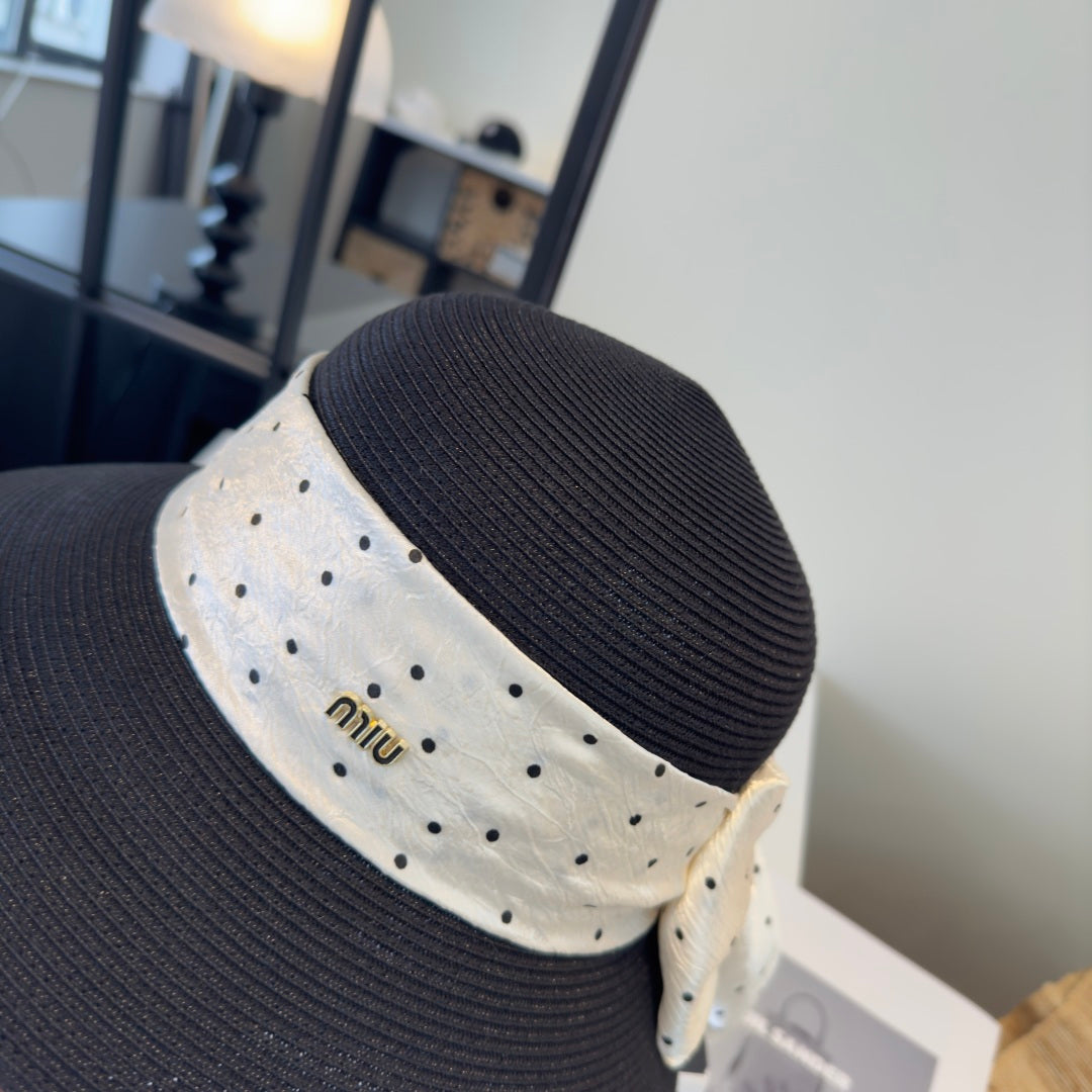 MIUMIU WIDE-BRIM BUCKET HAT WITH BOW STYLE 46