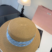 MIUMIU FLAT-BRIM STRAW HAT STYLE 43