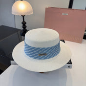 MIUMIU FLAT-BRIM STRAW HAT STYLE 41