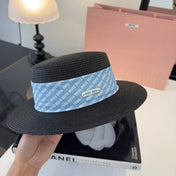 MIUMIU FLAT-BRIM STRAW HAT STYLE 40