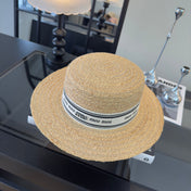 MIUMIU FLAT-BRIM STRAW HAT STYLE 16