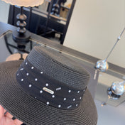 MIUMIU FLAT-BRIM STRAW HAT STYLE 14