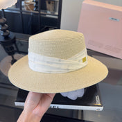 MIUMIU FLAT-BRIM STRAW HAT STYLE 8