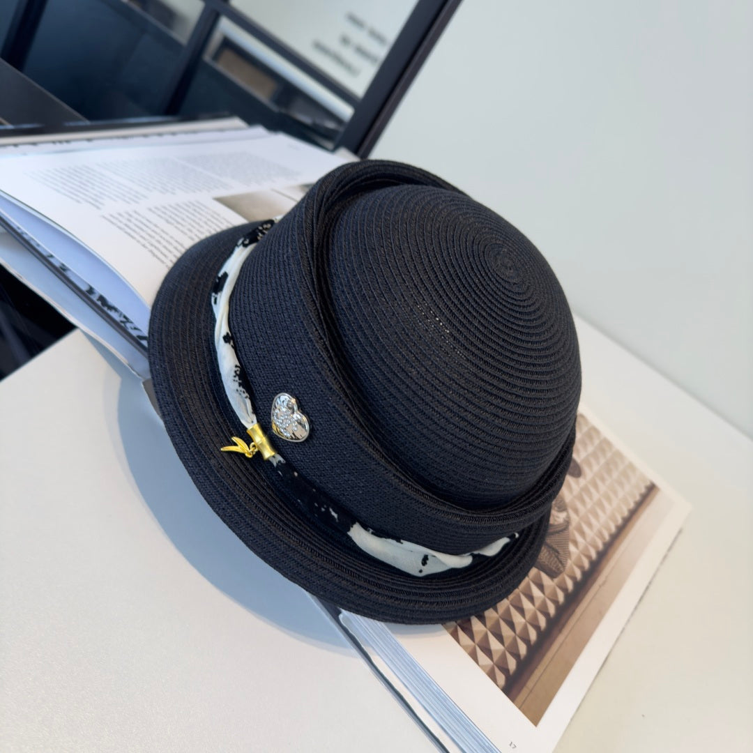 CHANEL 26S BOATER STRAW HAT 338054